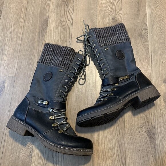 •Spring Step Ababi Mid-calf Women Water Resistant Brown Zip Boots Size 42 / 10.5 - Picture 2 of 10